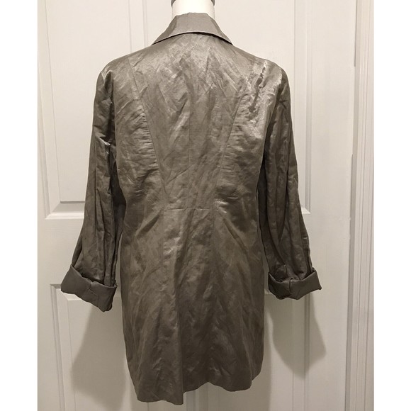 Eileen Fisher Women’s One Button Blazer Gray Metallic Stretch Lined Siz… - Picture 2 of 13